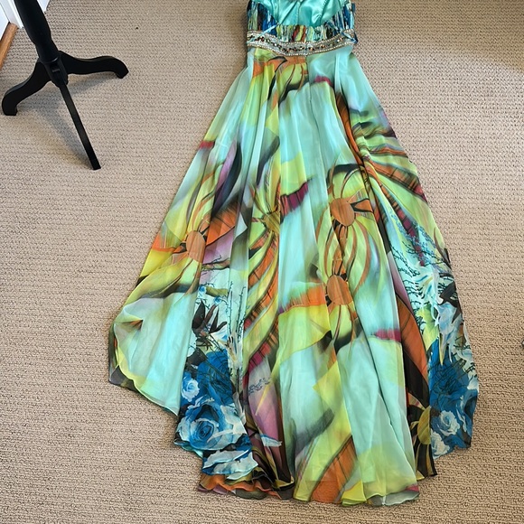Gorgeous Chiffon Floor Length Prom Dress - Sz 3/4 - Picture 7 of 8